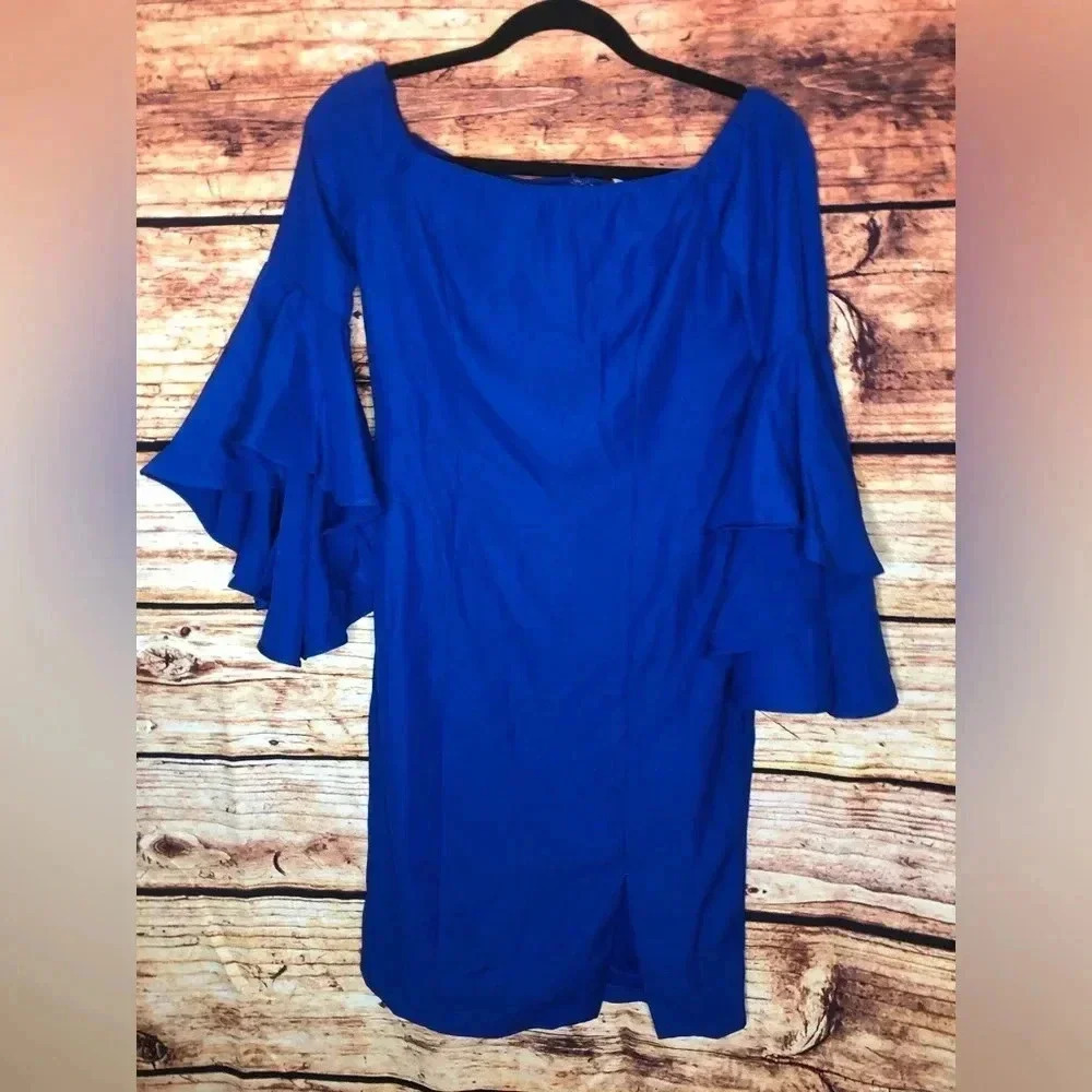 Royal Blue Ruffle Dress - Picture 12 of 12